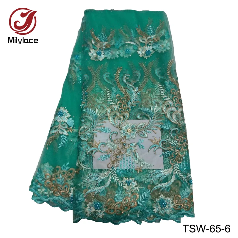Nice quality African lace fabric with rhinestone french beaded tulle net for fairy lady dress TSW-65 | Дом и сад