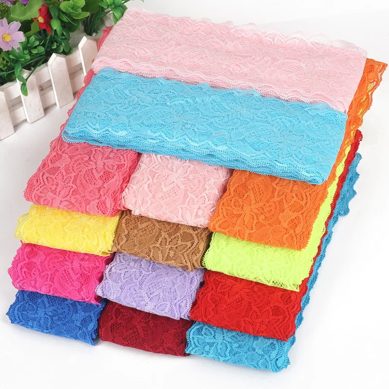 Эластичная кружевная лента 18 цветов 5 ярдов 8 см Швейные аксессуары для одежды