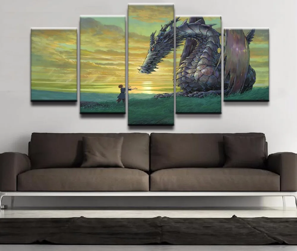Холст картины на холсте Wall Art Модульная картина 5 шт. аниме Жемчуг дракона ролик из
