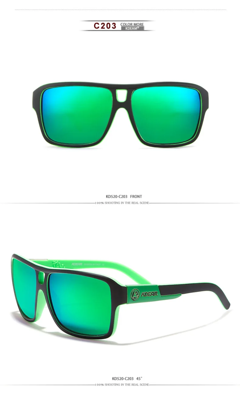 KDEAM Original Design Polarized Square Sunglasses Men Summer Outdoor& Travel UV Goggles Male Fashion Sports Style Shades RX63