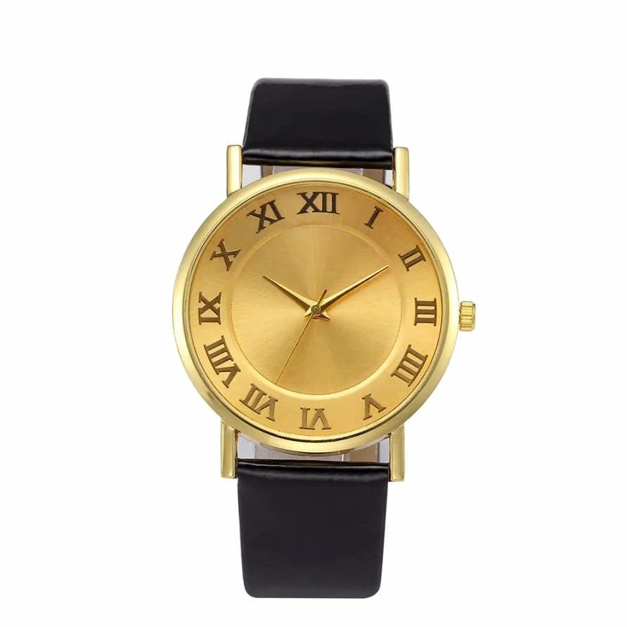 Vintage fashion Women's Watch Fashion Retro Digital Dial Leather Band Quartz Analog Wrist Watches Relogio Feminino#60 | Наручные часы