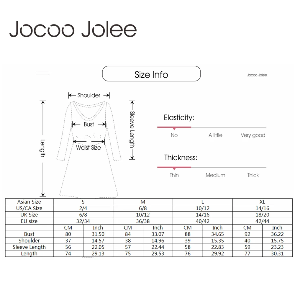 Сексуальное женское платье Jocoo Jolee с глубоким v-образным вырезом и длинными