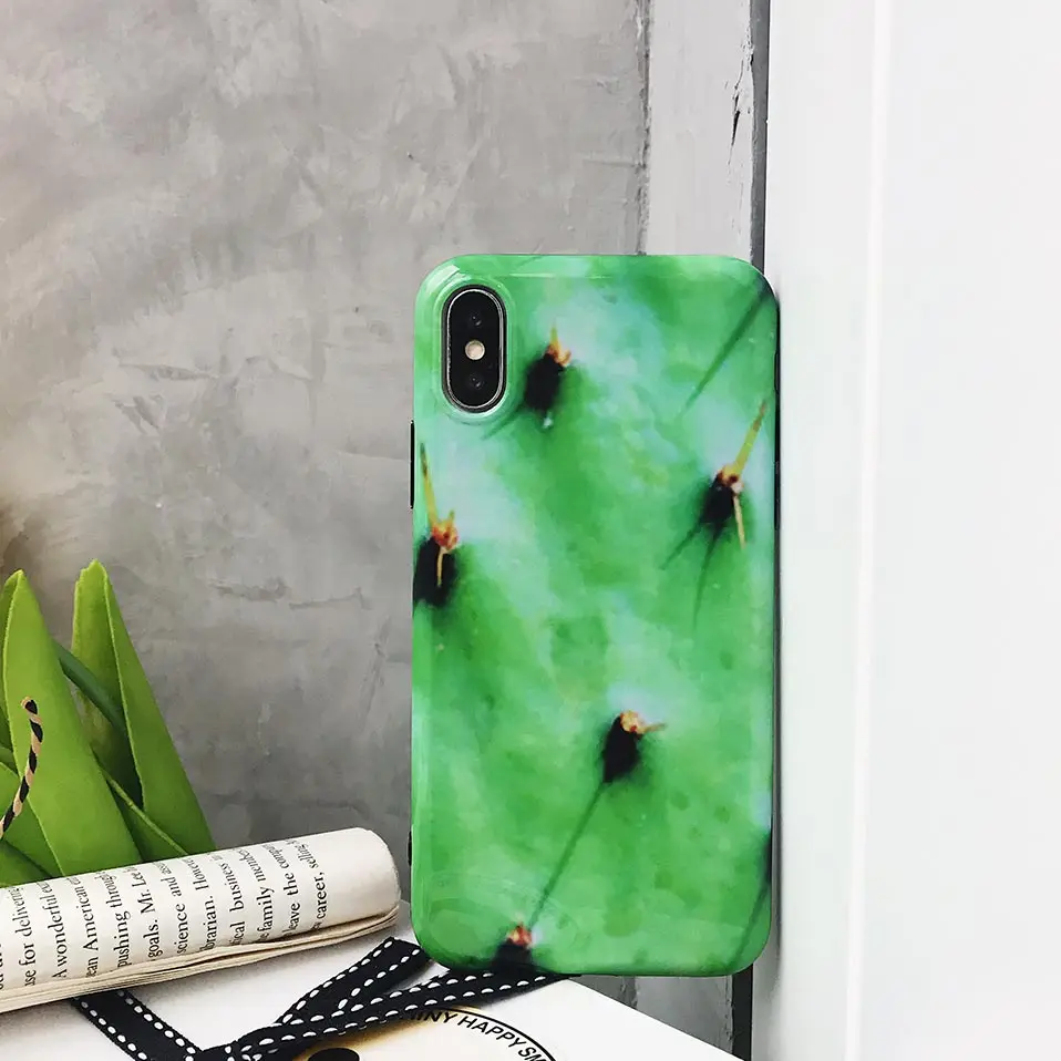 Новый кактус силиконовый чехол для телефона iphone 6 6S 7 8 плюс Funda TPU X S Drop-proof задняя