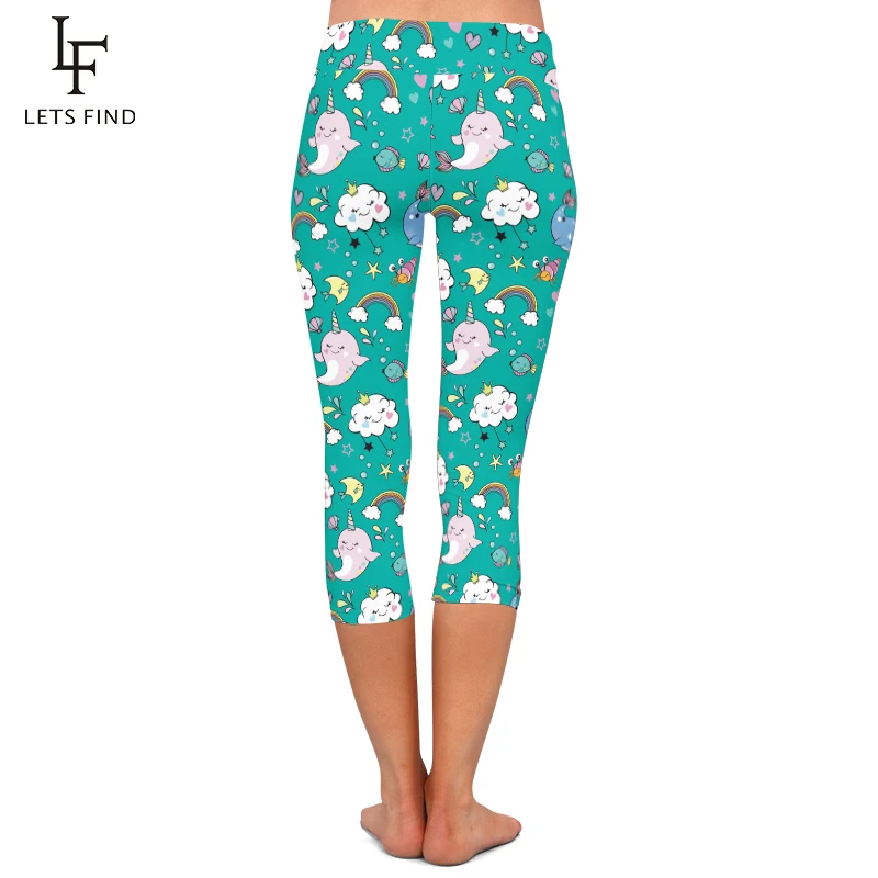 Новые летние модные бесшовные 3D Единорог печати для женщин с высокой талией