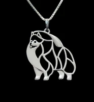 wholesale cartoon boho chic alloy pomeranian necklace dog pendant jewelry golden colors plated 12pcslot