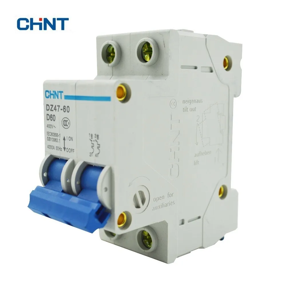 CHINT 2P 60A миниатюрный автоматический выключатель MCB DZ47 60 D60 воздушный