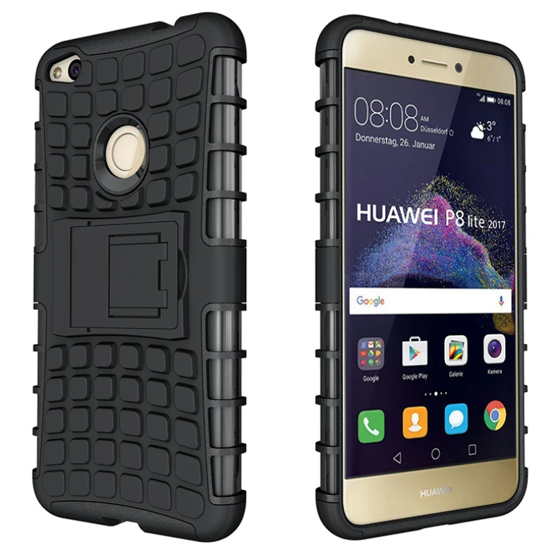 Heavy Duty чехол для Huawei P8 Lite 2017 Honor 8 гибридный жесткий Пластик Мягкие TPU робот Резина