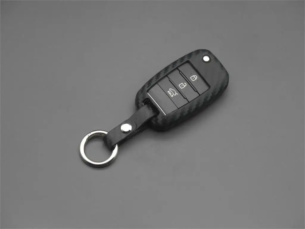 jingyuqin Carbon Fiber Silicone Flip Folding Car Key Cover Case Remote Fob for KIA Rio Sportage Ceed Sorento Cerato K2 K3 K4 K5 |