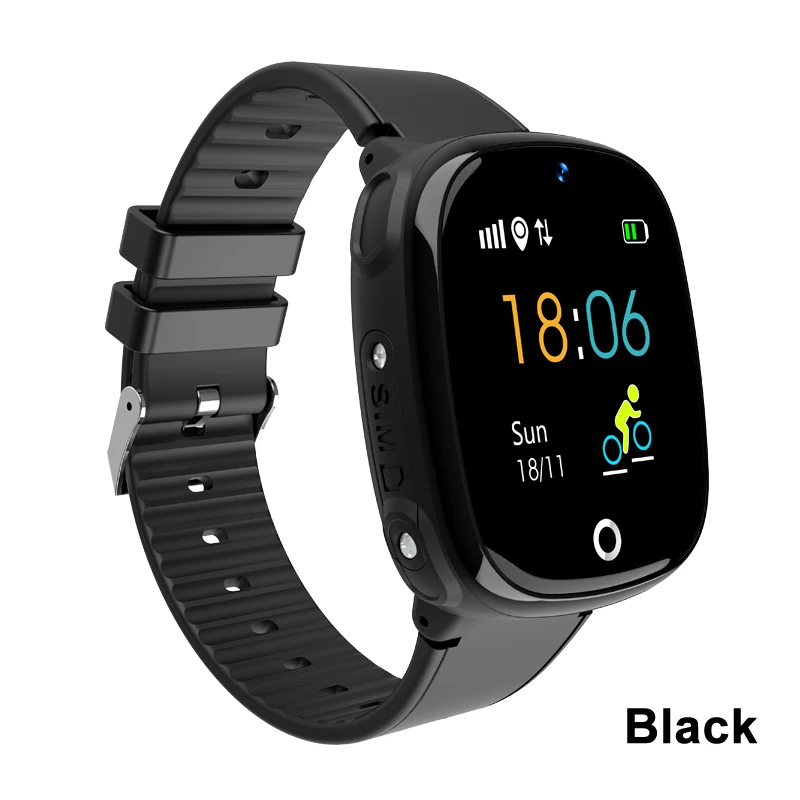Черный HW11 Детские умные часы семья Bluetooth Шагомер Смарт часы водонепроницаемый носимые устройства gps SOS Вызов дети Безопасный для Android - Цвет: Черный
