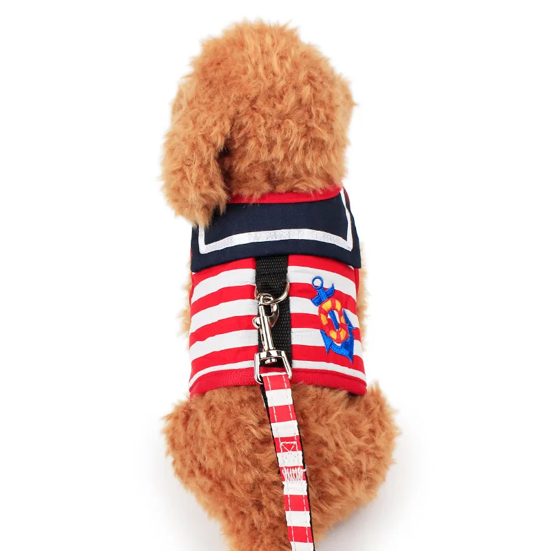 No Pull Step-in Mesh Dog Harness with Padded Vest Classic Navy Stripe Pet Puppy Walking and Leash Leads Set S M L | Дом и сад