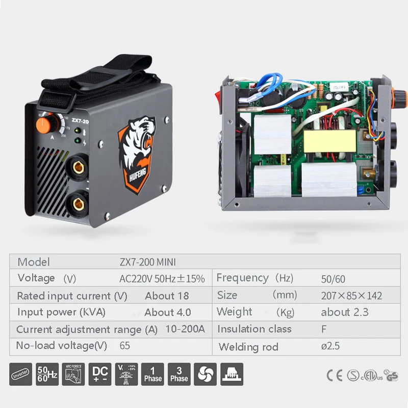 Сварочный аппарат для резки IGBT AC 220V Инвертор Портативный 10-200A MMA дуговой сварки 50/60Hz электрического сварочного аппарата "сделай сам"