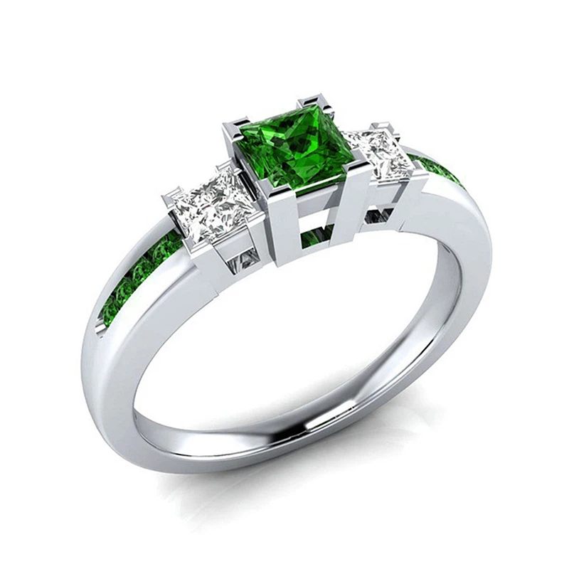Bague Ringen, розовый, голубой, зеленый драгоценный камень, кольца на палец для женщин, твердые, 925 пробы, серебряные, обручальное Ювелирное кольцо, 4 цвета, размер 6-10
