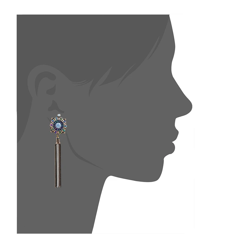 

CHICVIE Geometric Dangle Drop Earrings for Women Long Tassel Multicolor Crystal Bead Fashion Jewelry Accessories SER160103