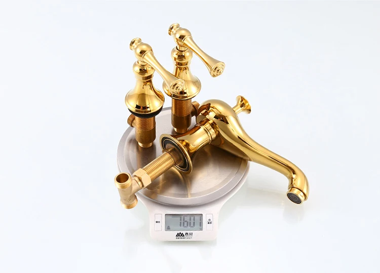 Роскошный золотой кран для ванной комнаты 8 дюймов латунный с