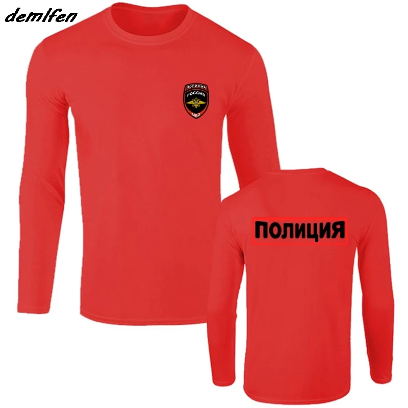 red Горячая Распродажа, хлопковая модная мужская футболка, новинка, Россия, Москва, логотип MVD, дизайнерская футболка, повседневные футболки - Цвет: red