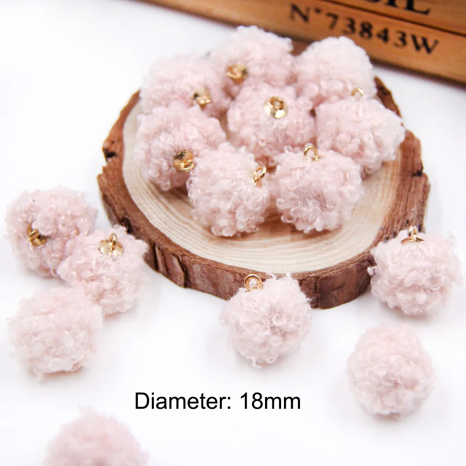 light pink 20 шт./лот, красивый шар из овечьей шерсти, разноцветный, сделай сам, ручная работа, ювелирные изделия, аксессуары, Декор одежды бант для головы, веревка, сделай сам, товары - Цвет: light pink