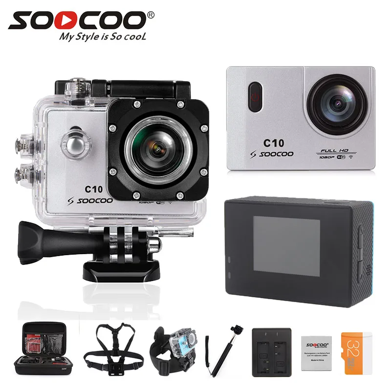 SOOCOO на C10 действие Камера Full HD 1080 P/30fps Wi Fi 1 5 дюйма ЖК дисплей 170D шлем 1350 мАч Спорт Cam