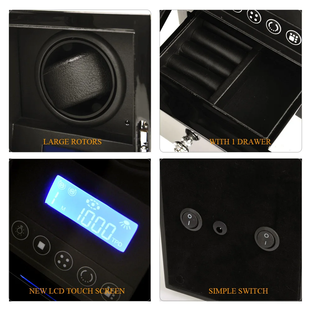 Новый ЖК дисплей сенсорный экран часы моталки box 1 ротора машины шкатулка