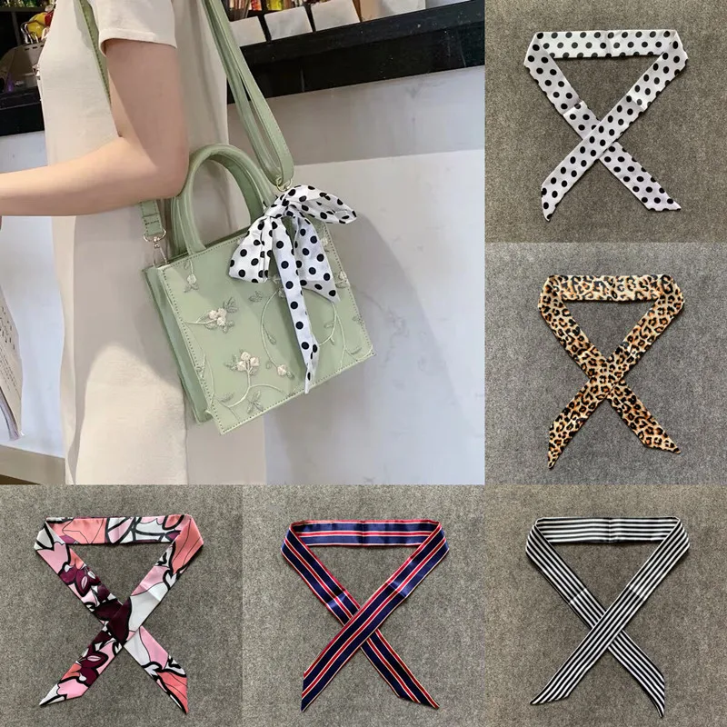 2020 New Skinny Scarves Handle Bag Scarf Brand Silk Scarf For Women Fashion Head Scarf Wraps Bag Decoration Dropshipp