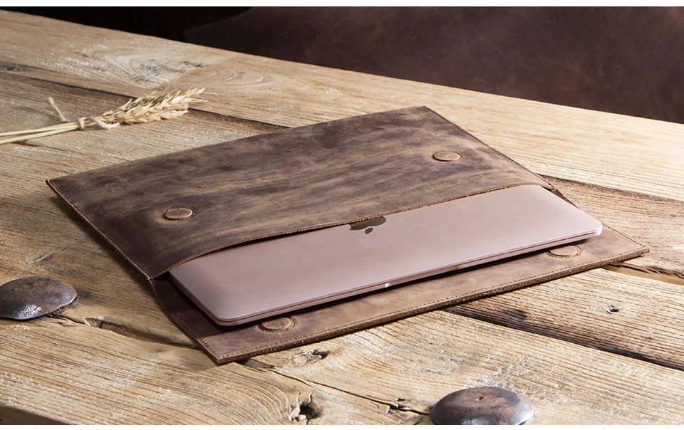 Чехол из натуральной кожи для ноутбука 12 дюймов, сумка для ноутбука MacBook 12 дюймов, чехол для ноутбука Crazy Horse, кожаный защитный чехол
