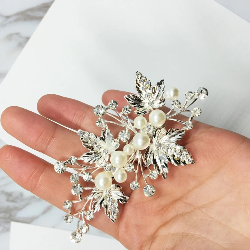 

2Pcs Bride Hair Clips Wedding Rhinestone Alloy Accessories Jewelry Bridal Pins