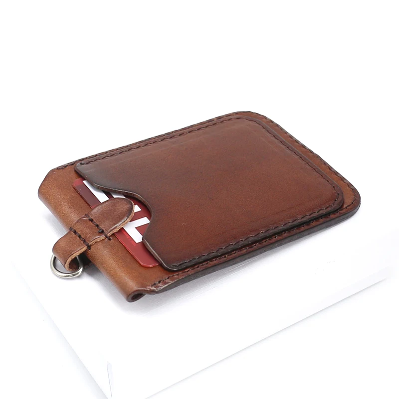 New Fashion Vertical Style ID Badge Holder For Work Genuine Leather Student Identity Bus Card Case Retractable Lanyard Tag Bag |