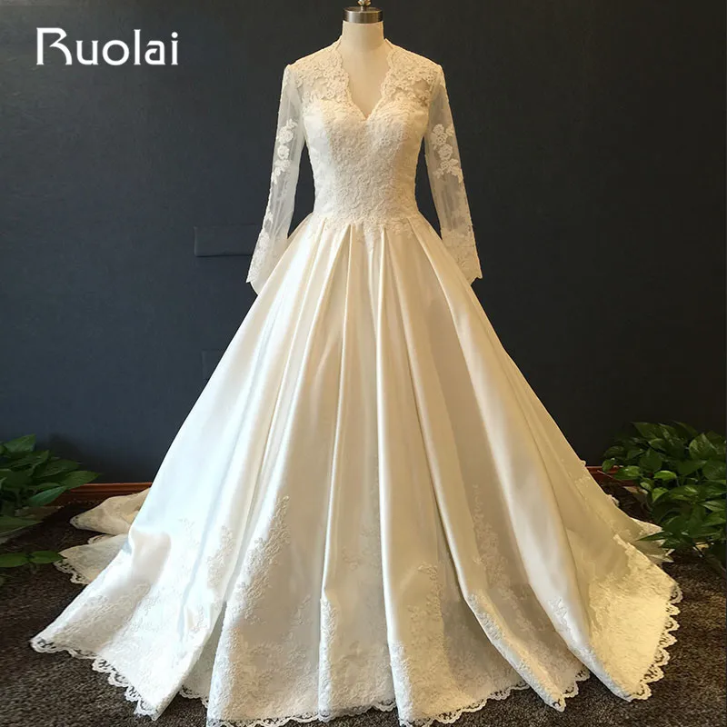 Реальное фото v образный вырез трапециевидная юбка кружевные аппликации тюлевые