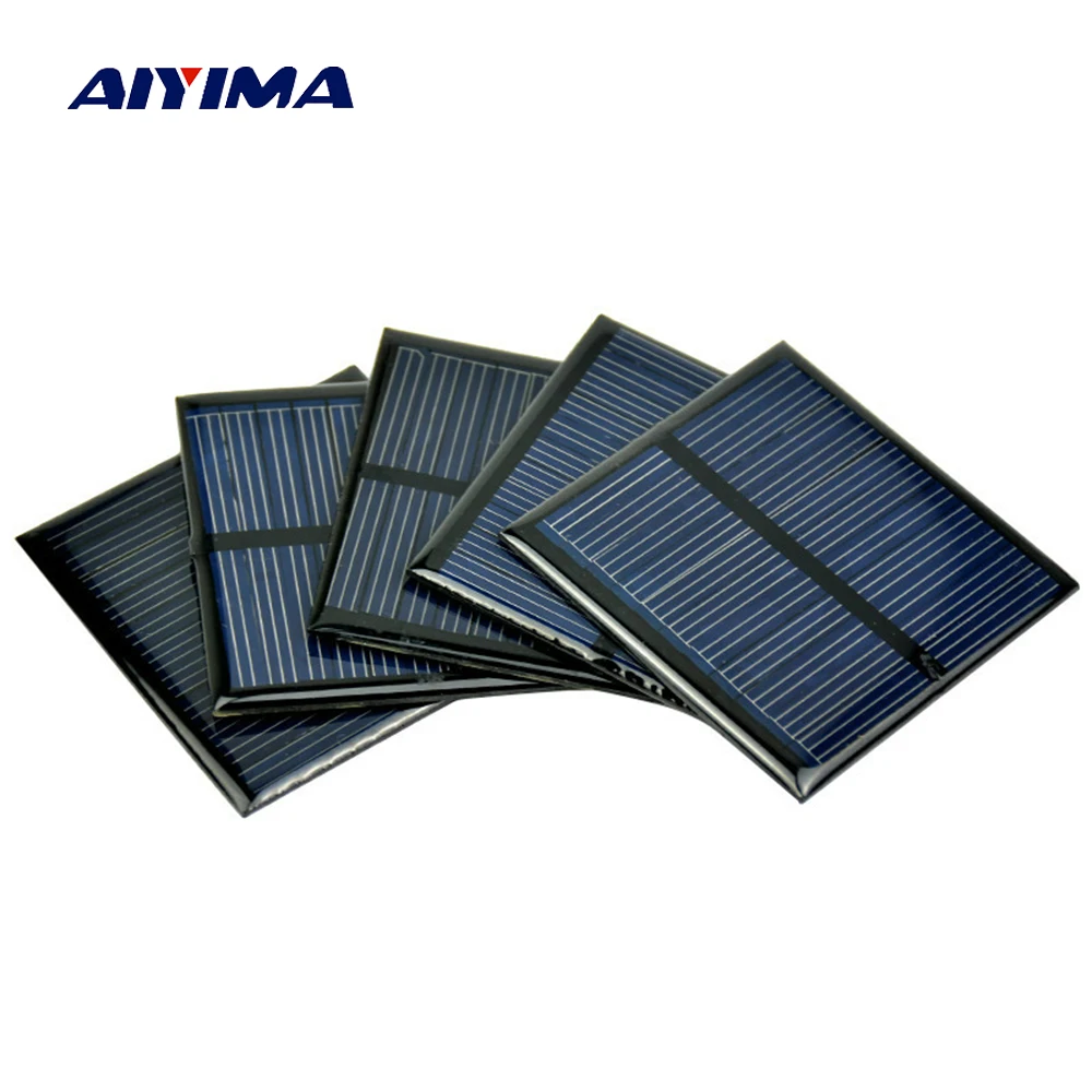 AIYIMA 10 шт. 60x60 мм 5 В 80 мА поликристаллическая поли солнечная панель DIY зарядное