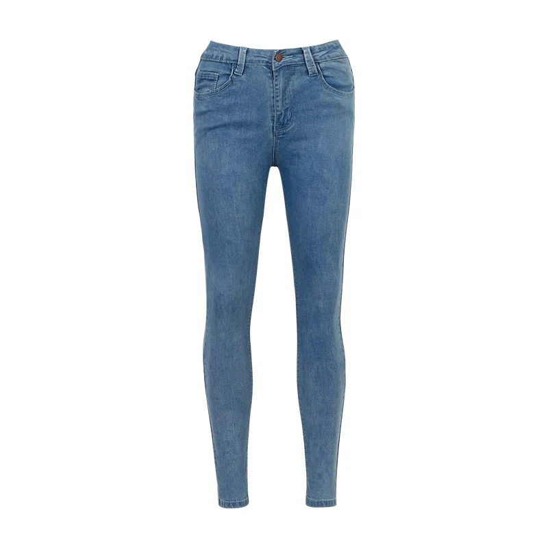 light blue WIXRA базовые джинсы, женские модные джинсы-карандаш, повседневные джинсы, Стрейчевые обтягивающие джинсы, женские винтажные джинсы со средней талией, женские узкие брюки - Цвет: light blue