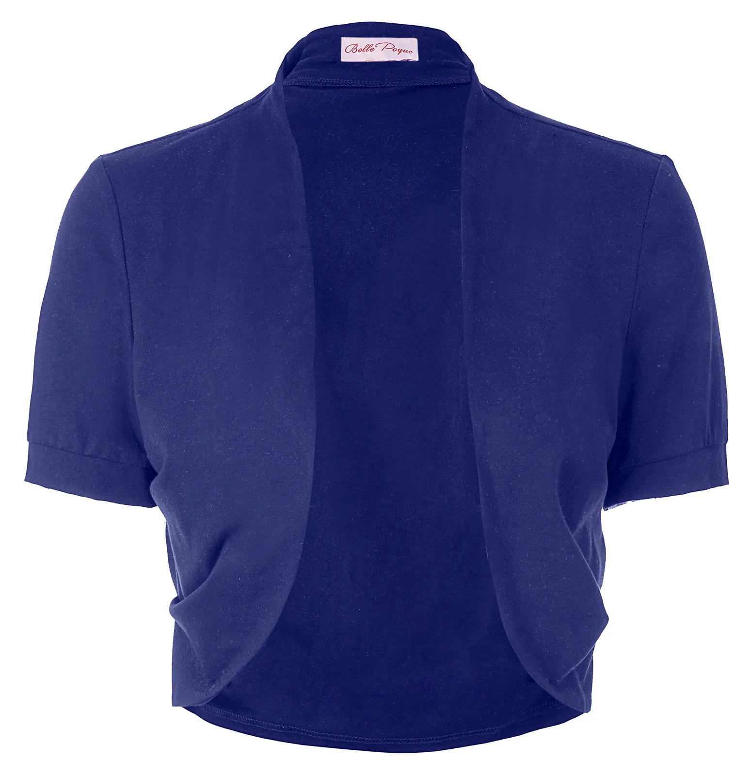 Dark Blue Женское пальто Шраг дамское летнее с коротким рукавом Плиссированные по бокам хлопковое Болеро Кардиган укороченный однотонный элегантное пальто - Цвет: Dark Blue