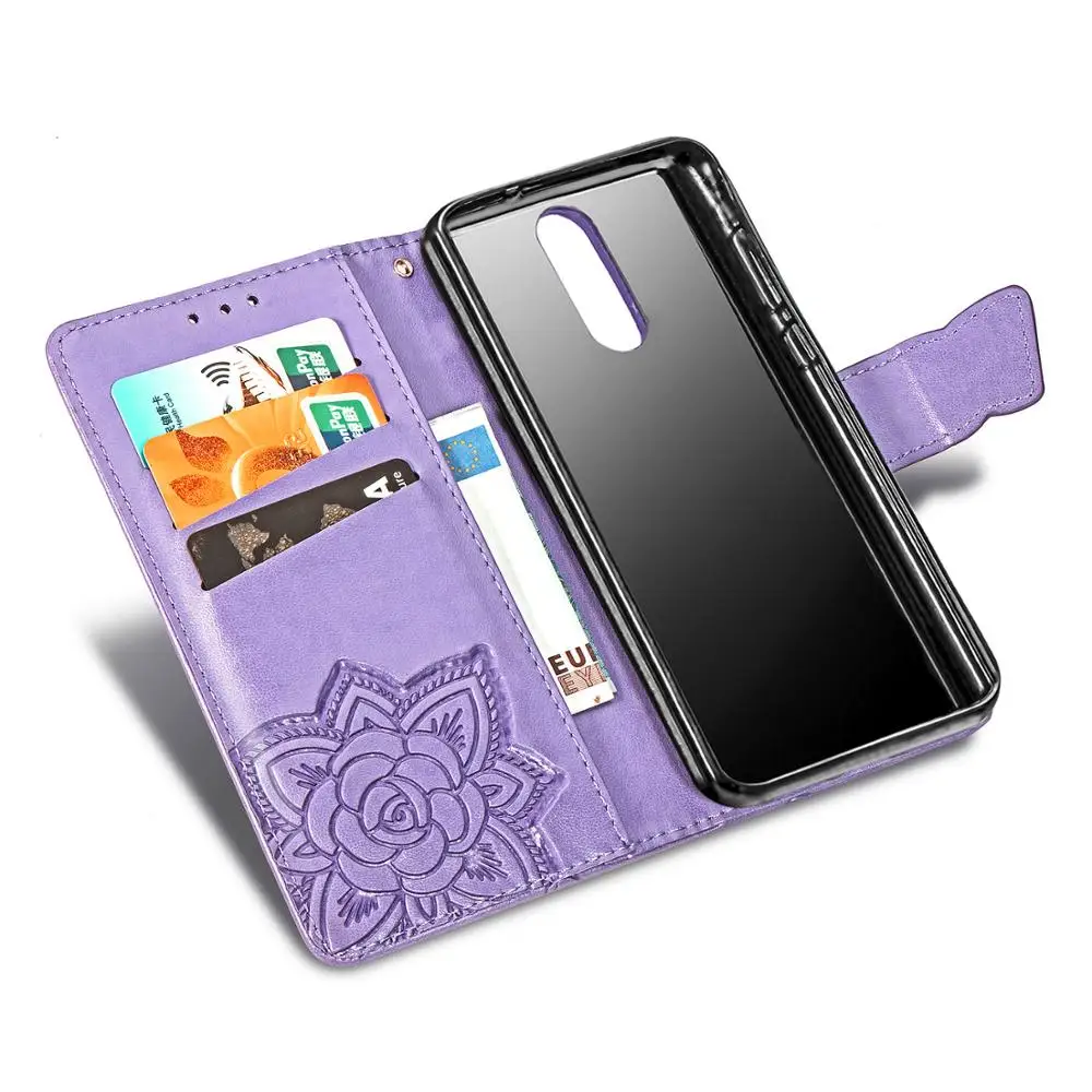 Роскошный кожаный чехол-кошелек с бабочкой и цветами для телефона Huawei Mate 10 Lite