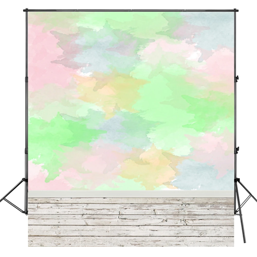 Фотостудия фоны красочный узор детский Виниловый фон деревянный пол стоящий