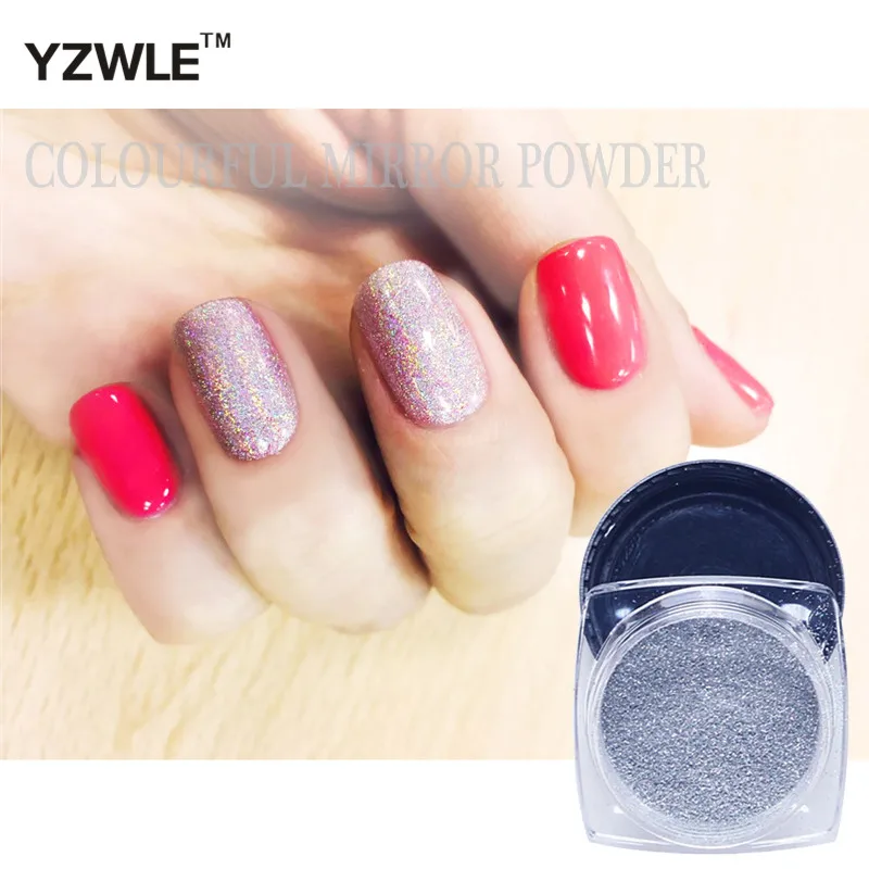 

1 Bottle Nail Glitter Powder+1pc Brush Nail Art Holo Glitters Powder Dust Shinny colorful mirror powder Nail Art Decorations