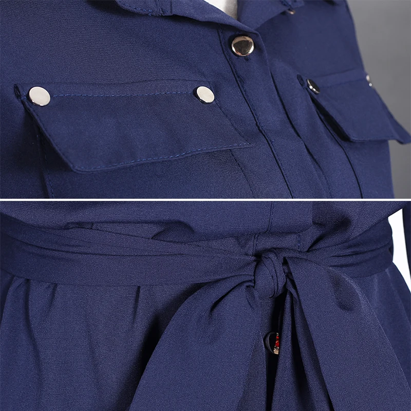 Женское длинное платье рубашка с воротником стойкой и пуговицами|Женские платья|