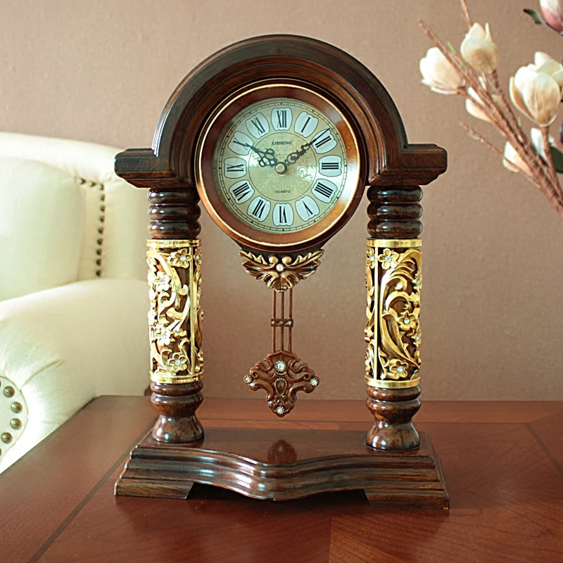 

European retro clock mute pendulum clock living room large creative new home decor clock quartz WL5281622