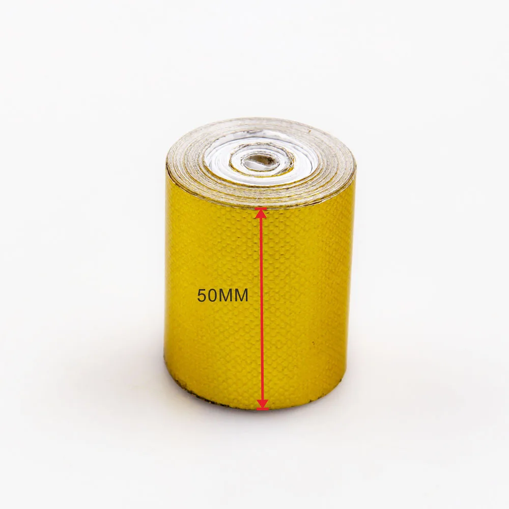 1PC High Temperature Heat Shield Wrap Tape Gold and Sound Roll Adhesive 10/9mx5cm Self Reflective | Автомобили и мотоциклы