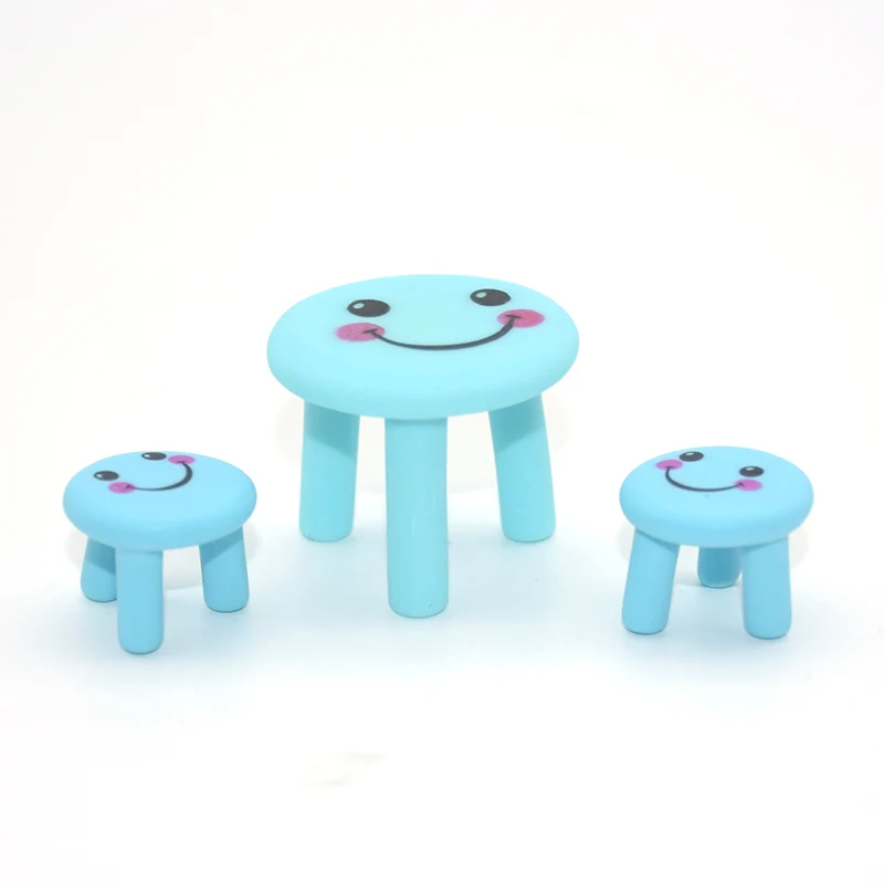 Table Chair Set 9 3 шт полимерный стол стул миниатюрный Сказочный Дом Сад Микро Пейзаж украшения горшки для растений бонсай ремесло декорации садовые фигурки - Цвет: Table Chair Set 9