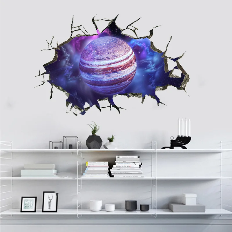 Jupiter 3D кирпичная стена Млечный Путь планета Наклейка на стену для детей мальчик комната Домашний декор космическое пространство галактика искусство Фреска пол потолок наклейки на стены - Цвет: Jupiter