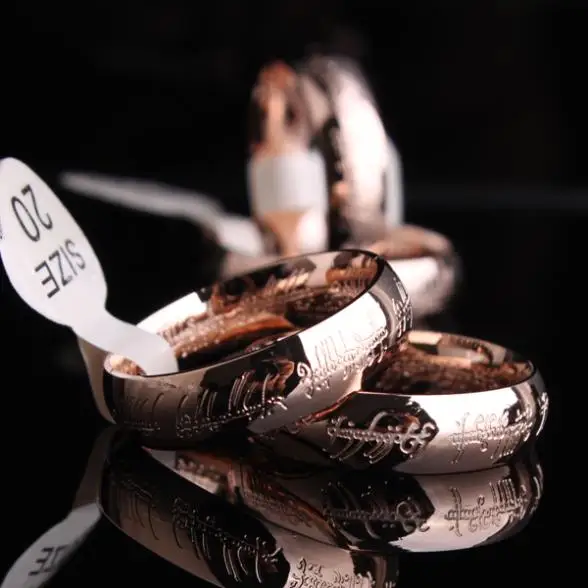 Выгравированное слово цвета розового золота кольца с цепочками из бисера 316L