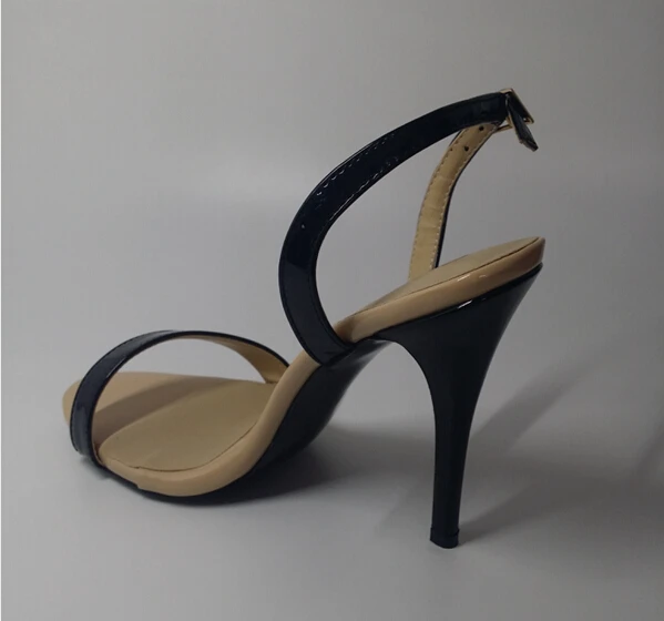 Черный Открытым Носком Ню Нижние Женщины Тонкие Туфли На Высоких Каблуках