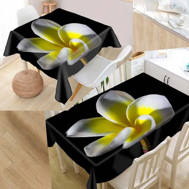 Пользовательские Frangipani скатерть искусство простота узор Оксфорд Ткань Пылезащитная скатерть для обеденнго стола вечерние украшения крышка стола - Цвет: 10