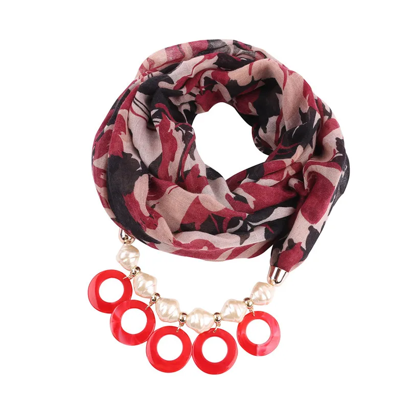 Olaru Bohemia Simulated Pearl Circle Scarf Necklace For Woman Ethnic Cloth Chains Necklaces Fashion Wholesale Accessories New | Аксессуары