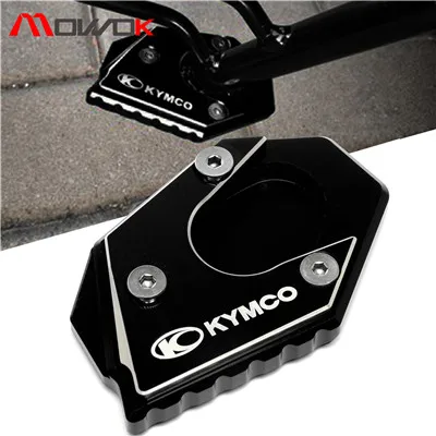 Black CNC Алюминий мотоцикл подножка сбоку увеличитель тарелка подставка увеличить расширение для KYMCO Downtown 200i 300i 350i 300 350 - Цвет: Black
