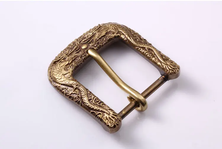 40 мм винтажная медная Пряжка в форме подковы из твердой латуни с драконом для