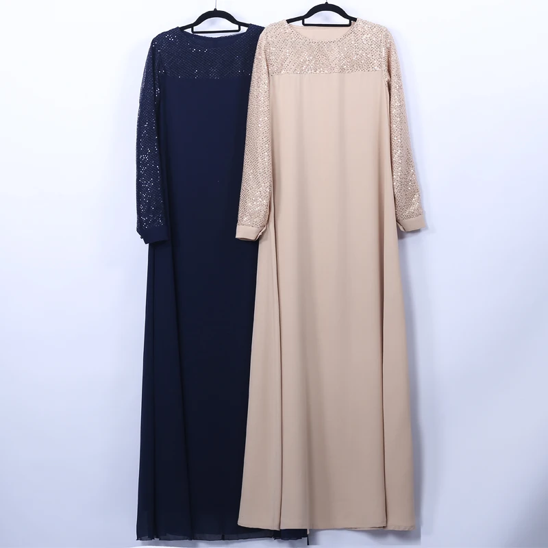 Vestidos Sequin Abaya Дубай длинное мусульманское хиджаб платье для женщин кафтан Elbise Eid турецкие платья халат Musulmane Longue