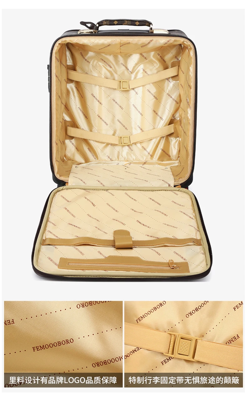New 16 20 24 inch Retro koffer Rolling Suitcases Women Carry-Ons Travel Bags Men spinner brand Trolley Luggage boarding box