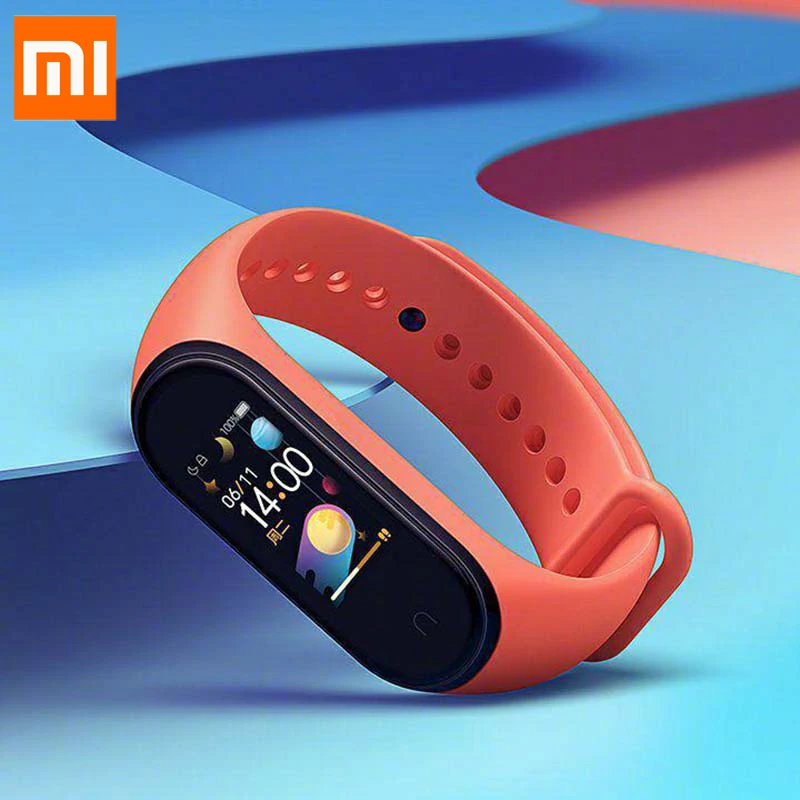 Оригинал новинка 2019 Xiaomi Mi Band 4 английская версия умный Браслет Miband цветной экран
