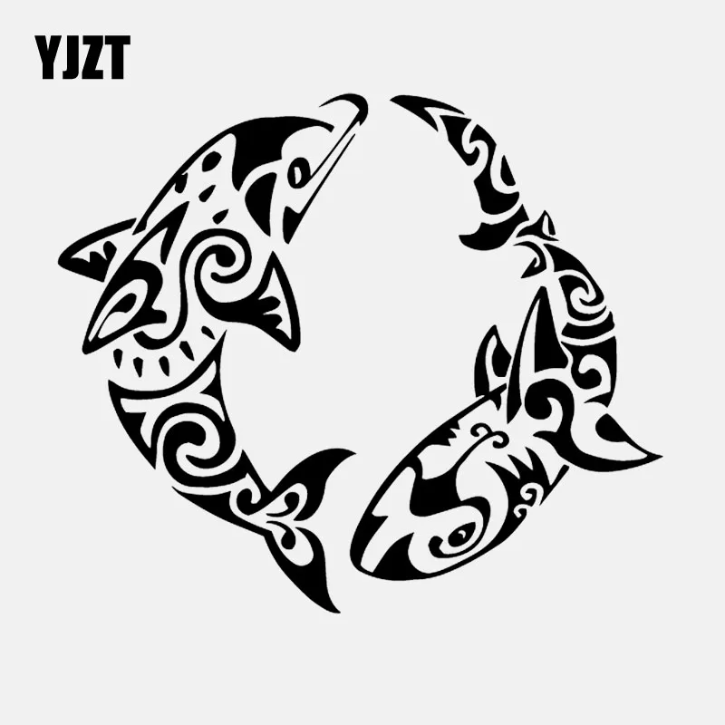 YJZT 16 6 см * 14 2 виниловые наклейки в виде Фотообоев c переводными картинками Дельфин