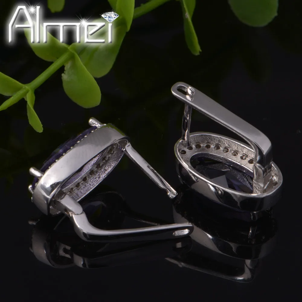 Almei серьги для женщин фиолетовые Серьги кубические ювелирные изделия