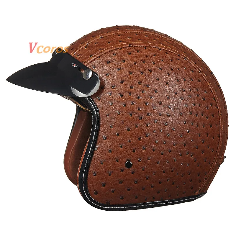 Винтажные мотоциклетные шлемы GXT Vespa кожаный шлем для самоката в стиле ретро